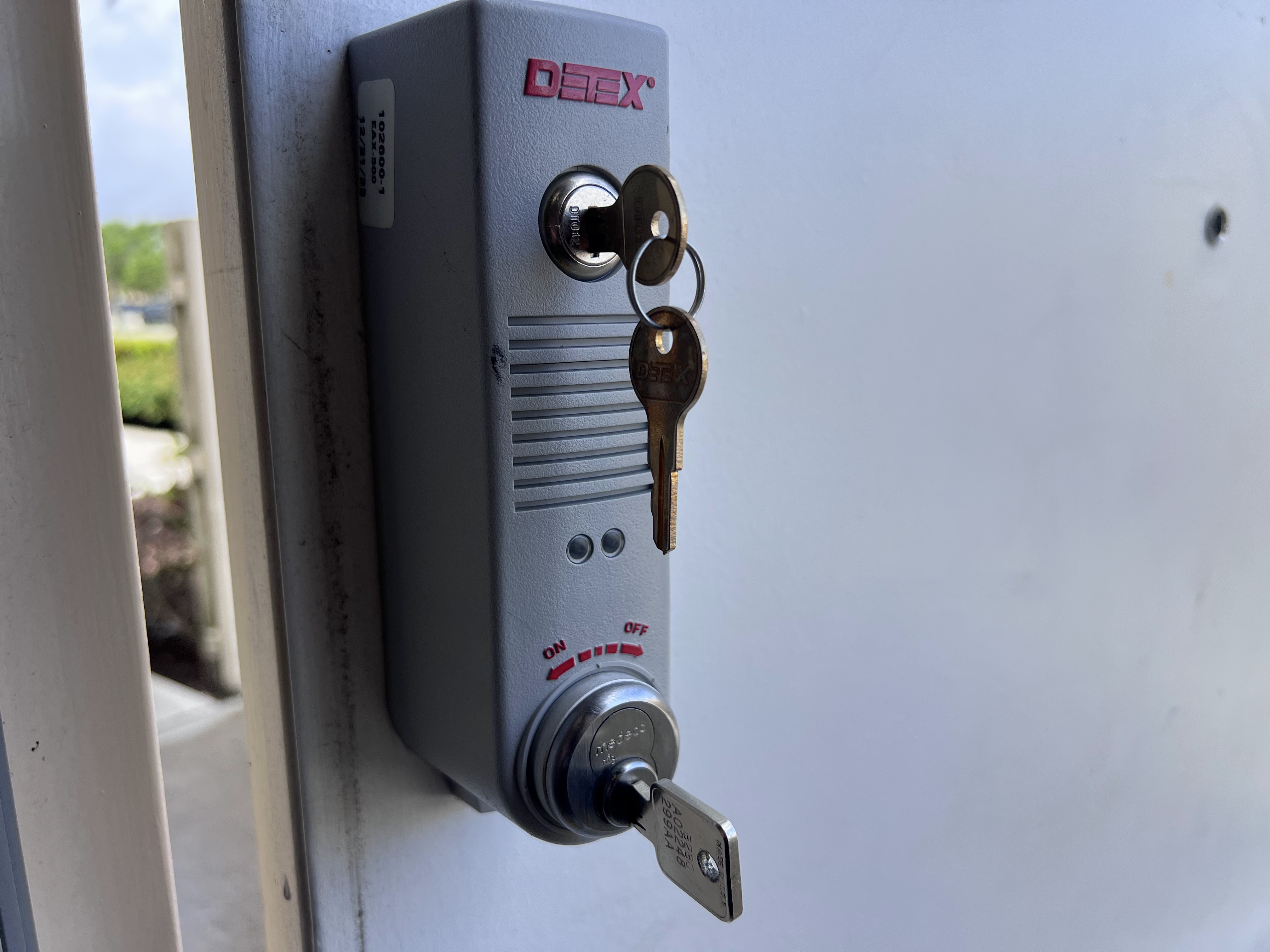 Commercial door lock installation (Detex hardware) - Property Management Locksmith - Premier Locksmith Delray Beach